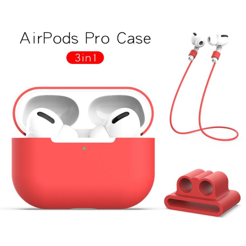 Skal för AirPods Pro Svart Silikon Med Hörlursladd