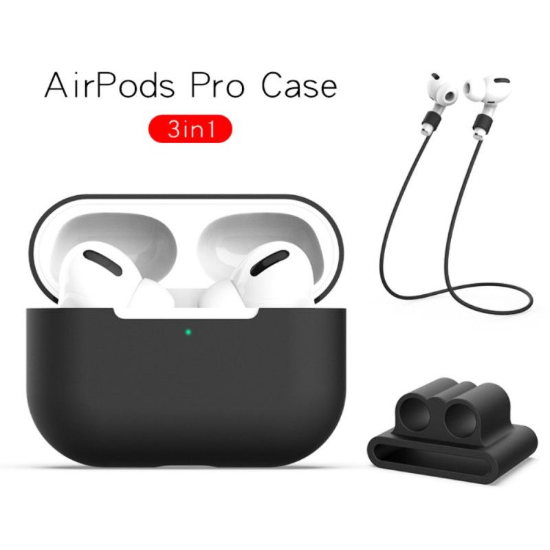 Skal för AirPods Pro Svart Silikon Med Hörlursladd