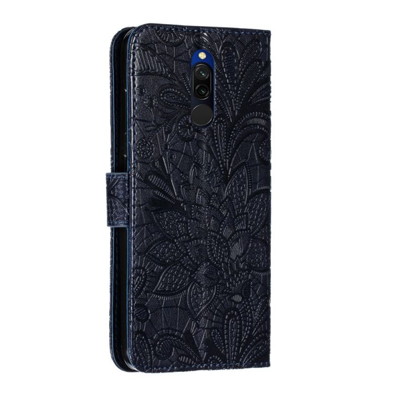 Fodral för Xiaomi Redmi 8 Marinblå Tribal Thong Blommor