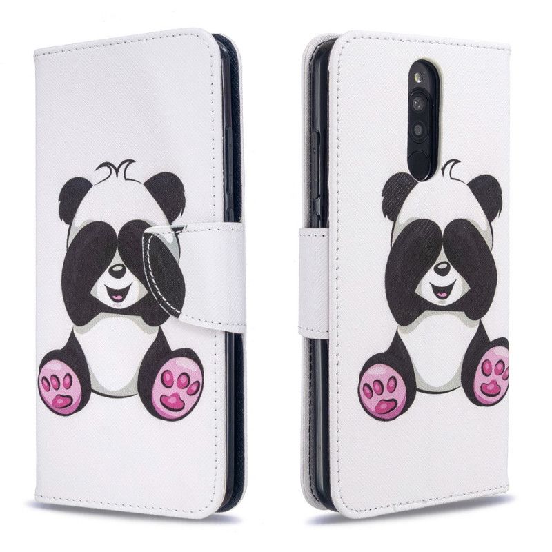 Läderfodral Xiaomi Redmi 8 Mobilskal Rolig Panda