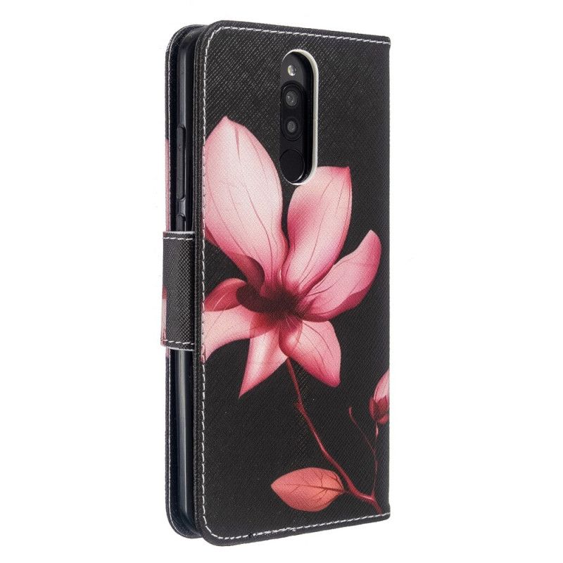 Läderfodral Xiaomi Redmi 8 Mobilskal Rosa Blomma