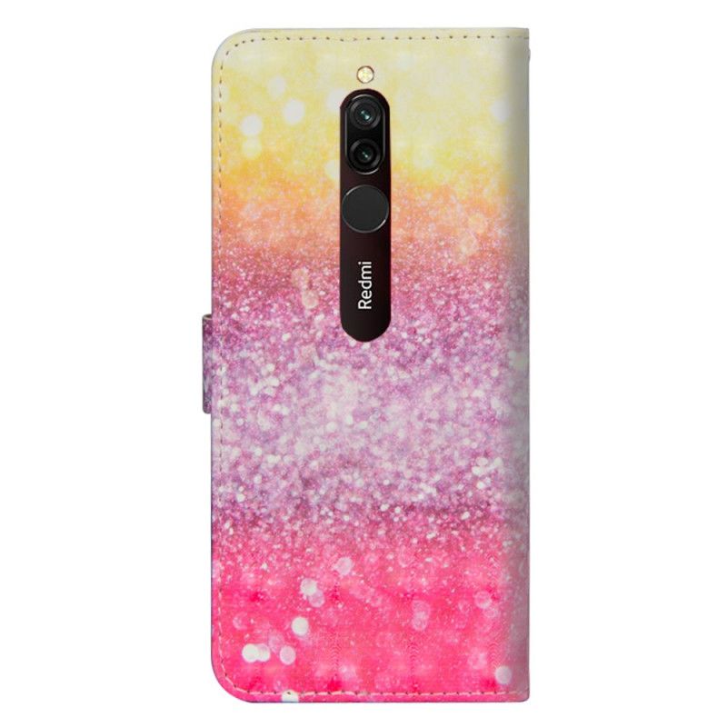 Läderskal Xiaomi Redmi 8 Magenta Glittergradient