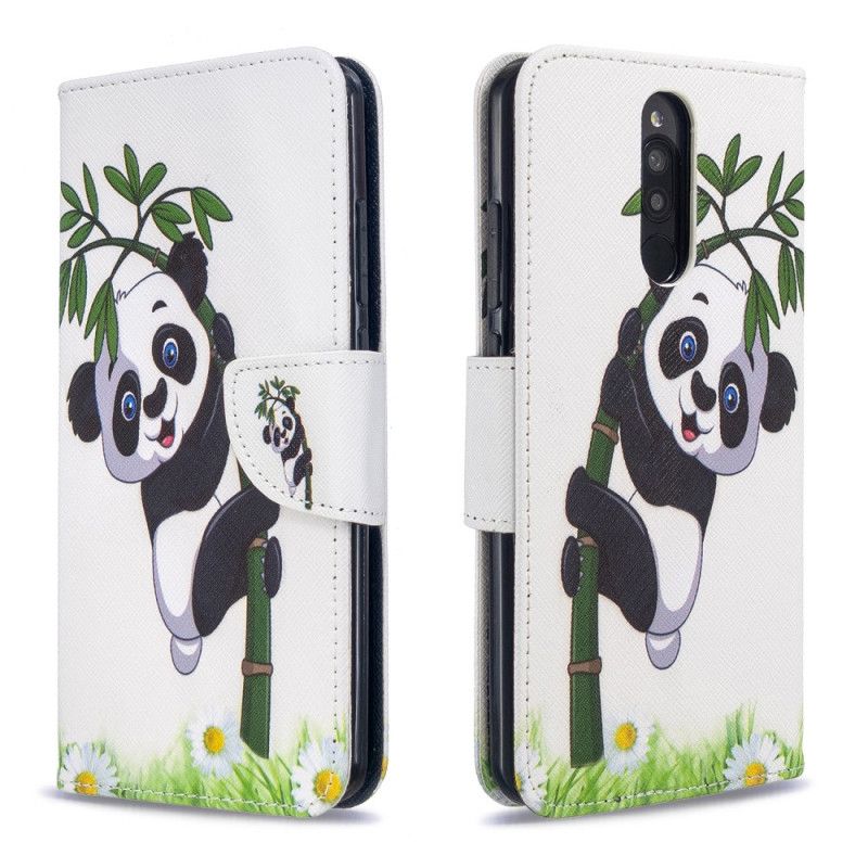 Läderskal Xiaomi Redmi 8 Panda På Bambu