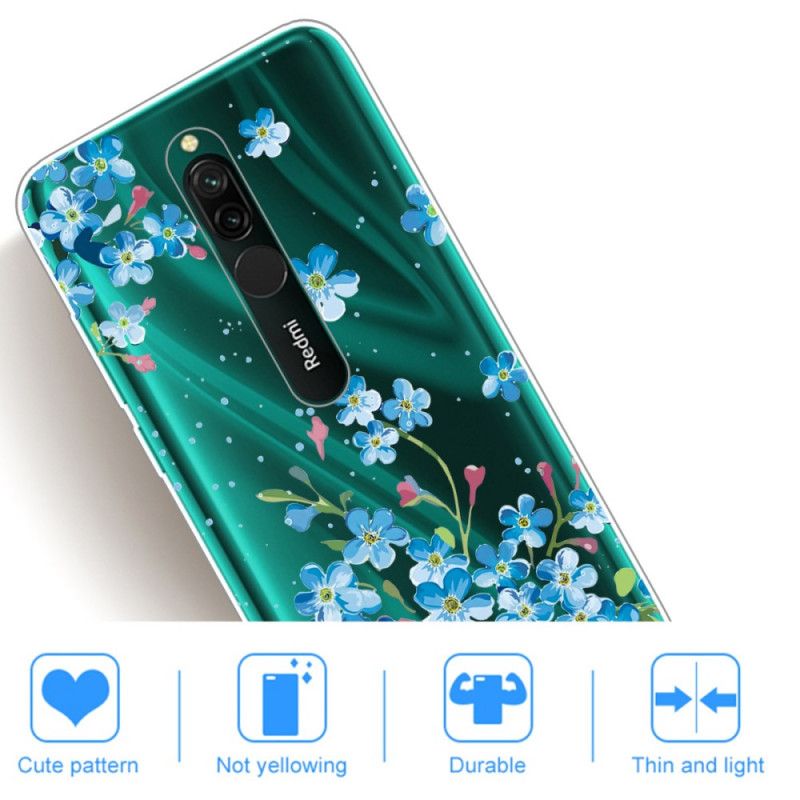 Skal för Xiaomi Redmi 8 Bukett Med Blå Blommor