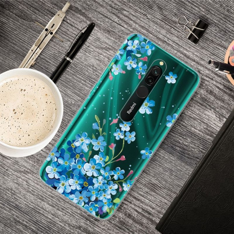 Skal för Xiaomi Redmi 8 Bukett Med Blå Blommor