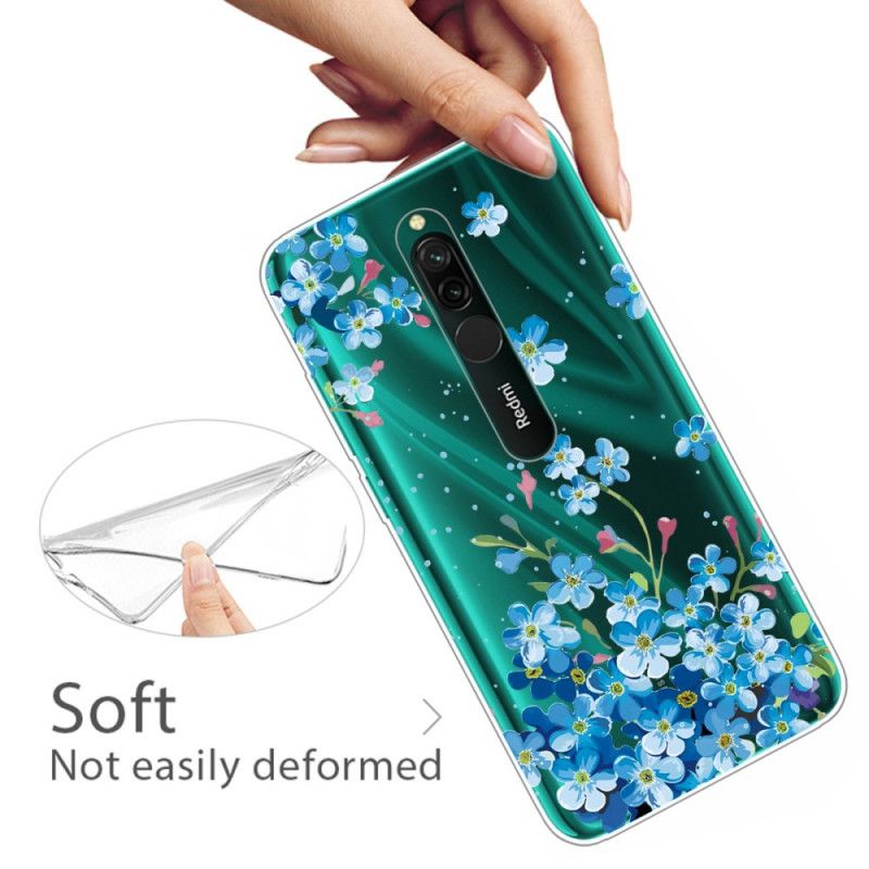 Skal för Xiaomi Redmi 8 Bukett Med Blå Blommor