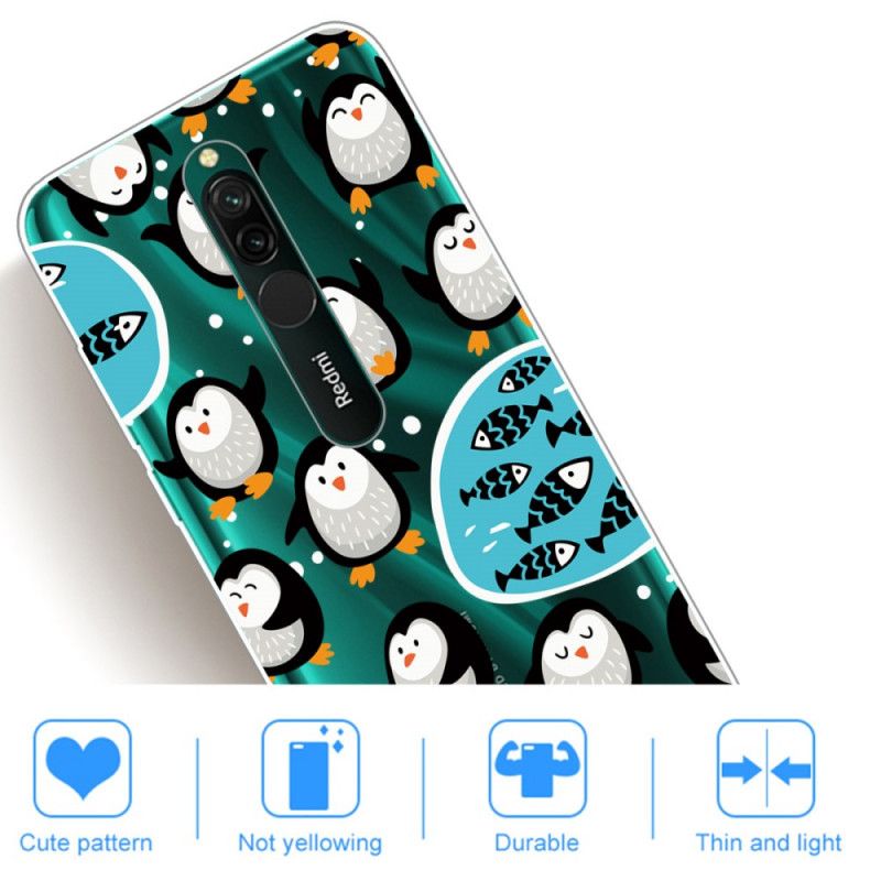 Skal för Xiaomi Redmi 8 Pingviner Och Fiskar