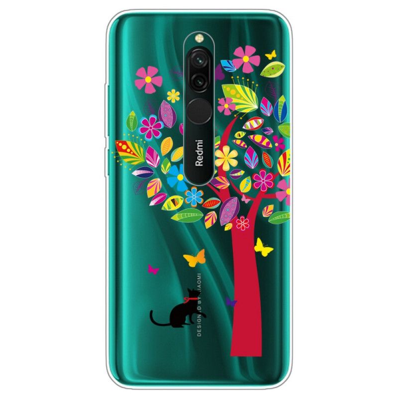 Skal Xiaomi Redmi 8 Mobilskal Katt Under Det Färgade Trädet