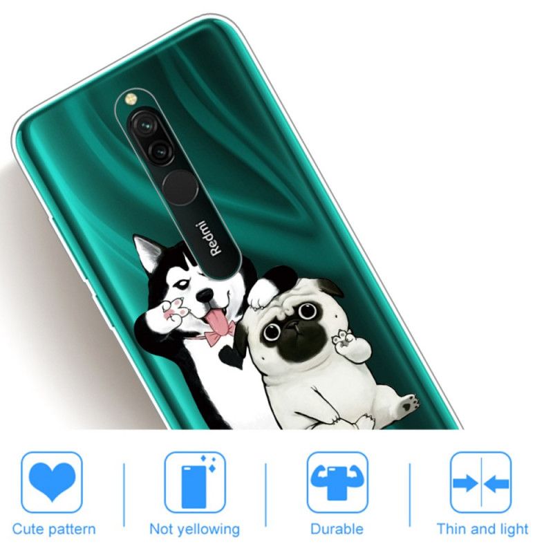 Skal Xiaomi Redmi 8 Mobilskal Roliga Hundar