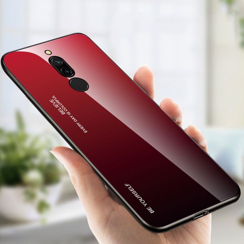 Skal Xiaomi Redmi 8 Röd Var Dig Själv Härdat Glas