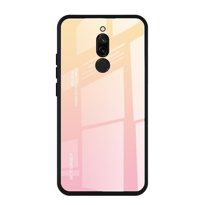 Skal Xiaomi Redmi 8 Röd Var Dig Själv Härdat Glas