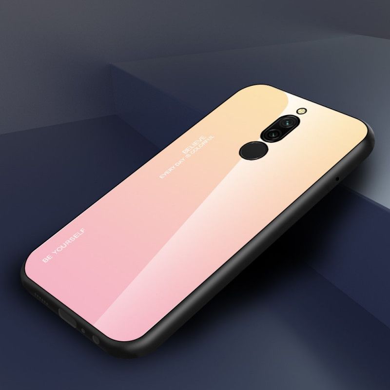 Skal Xiaomi Redmi 8 Röd Var Dig Själv Härdat Glas