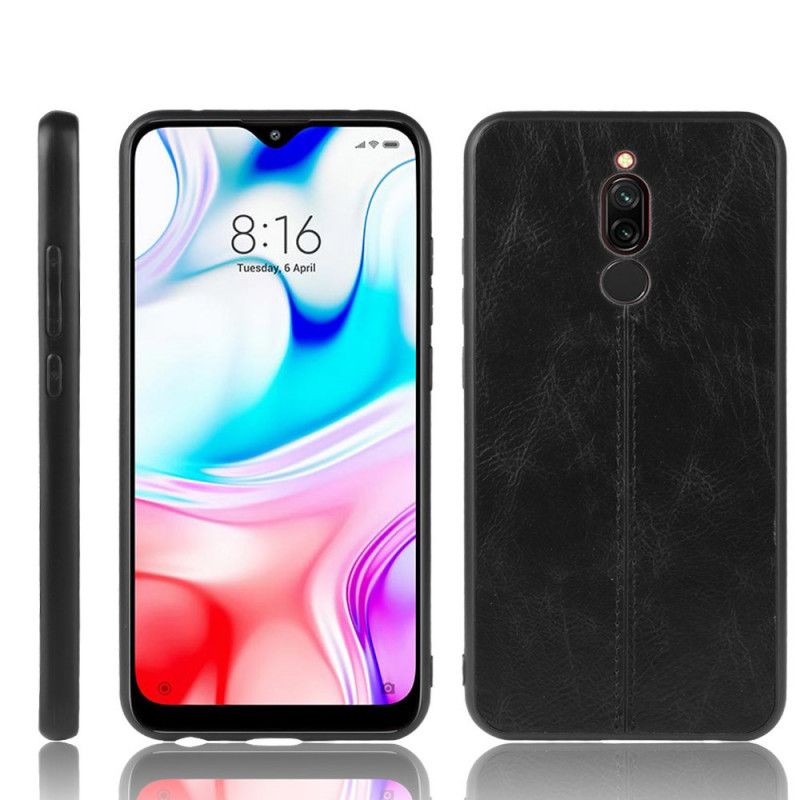 Skal Xiaomi Redmi 8 Svart Sydd Lädereffekt