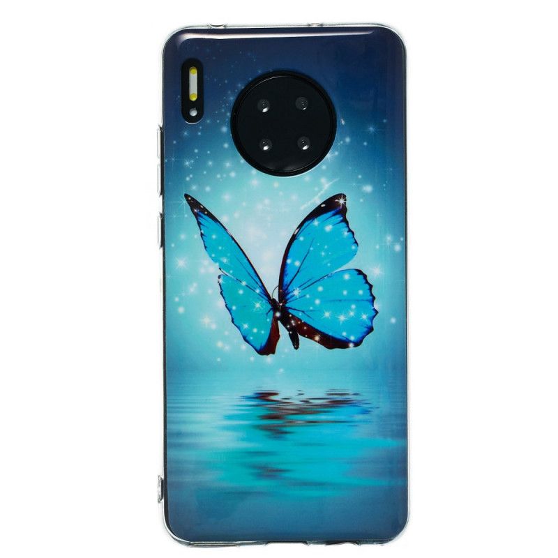 Skal Huawei Mate 30 Fluorescerande Blå Fjäril