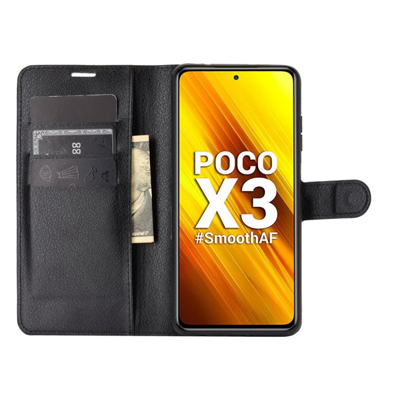 Fodral Xiaomi Poco X3 Svart Klassiskt Konstläder