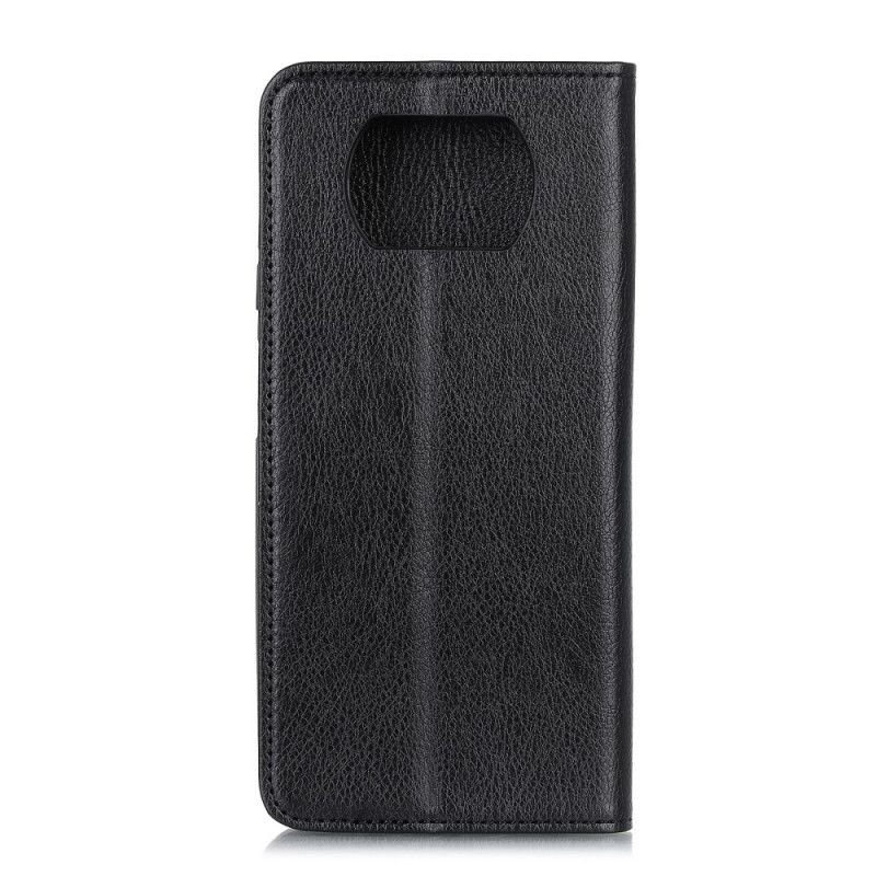 Folio-fodral Xiaomi Poco X3 Svart Premium Lychee-Läder