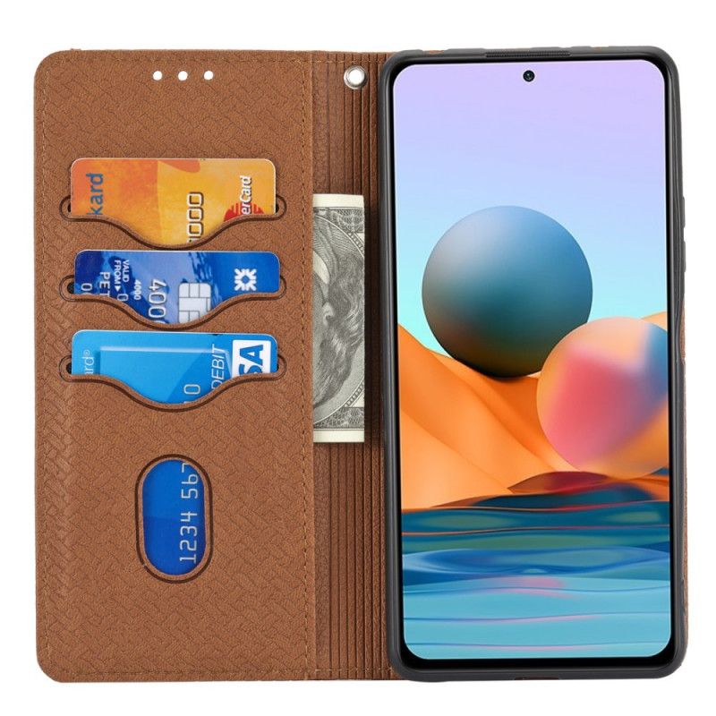 Fodral För Xiaomi Redmi Note 11 / Poco M4 Pro 5g Stil Vävt Läderrem