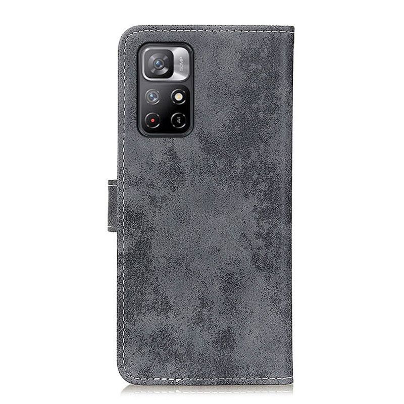 Fodral För Xiaomi Redmi Note 11 / Poco M4 Pro 5g Vintage Lädereffekt