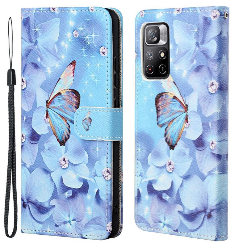 Fodral Xiaomi Redmi Note 11 / Poco M4 Pro 5g Diamond Strappy Butterflies