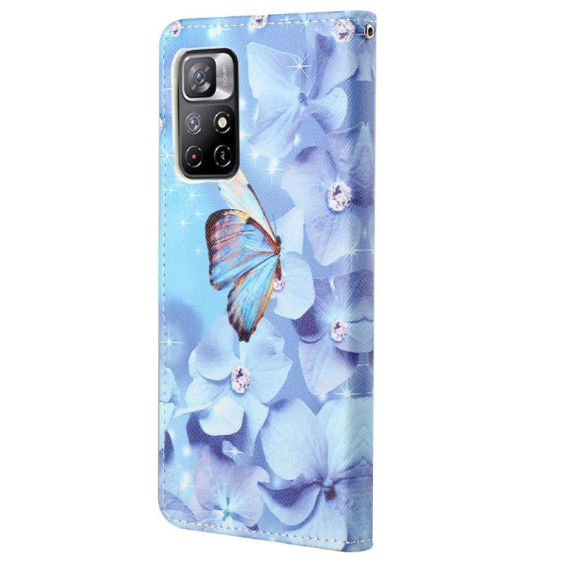 Fodral Xiaomi Redmi Note 11 / Poco M4 Pro 5g Diamond Strappy Butterflies