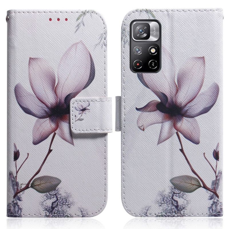 Fodral Xiaomi Redmi Note 11 / Poco M4 Pro 5g Gammal Rosa Blomma