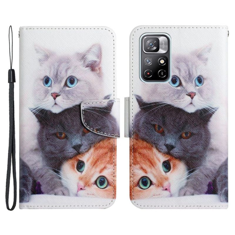 Fodral Xiaomi Redmi Note 11 / Poco M4 Pro 5g Pile Of Cats Lanyard