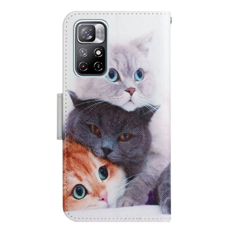 Fodral Xiaomi Redmi Note 11 / Poco M4 Pro 5g Pile Of Cats Lanyard