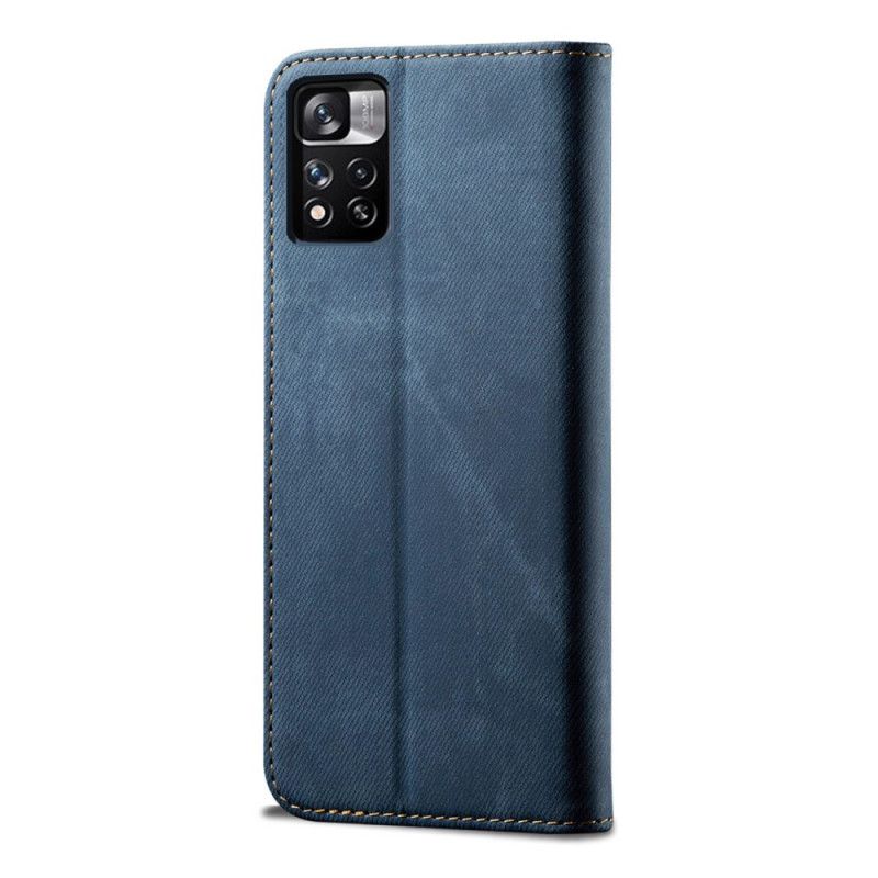 Folio-fodral För Xiaomi Redmi Note 11 / Poco M4 Pro 5g Denimtyg