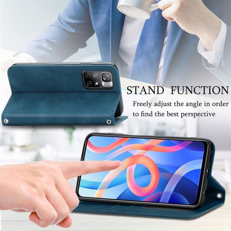 Folio-fodral Xiaomi Redmi Note 11 / Poco M4 Pro 5g Telefonfodral Skin-touch Classic