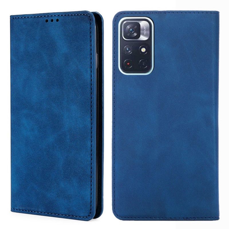 Folio-fodral Xiaomi Redmi Note 11 / Poco M4 Pro 5g Telefonfodral Skin-touch Lädereffekt