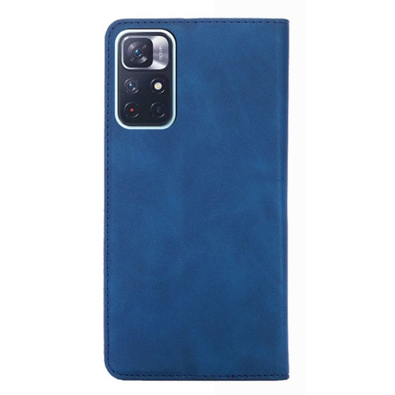 Folio-fodral Xiaomi Redmi Note 11 / Poco M4 Pro 5g Telefonfodral Skin-touch Lädereffekt