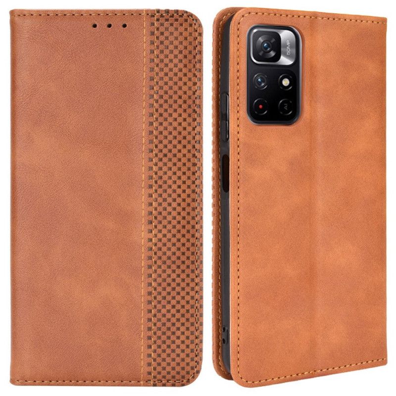 Folio-fodral Xiaomi Redmi Note 11 / Poco M4 Pro 5g Telefonfodral Stiliserad Vintage Lädereffekt