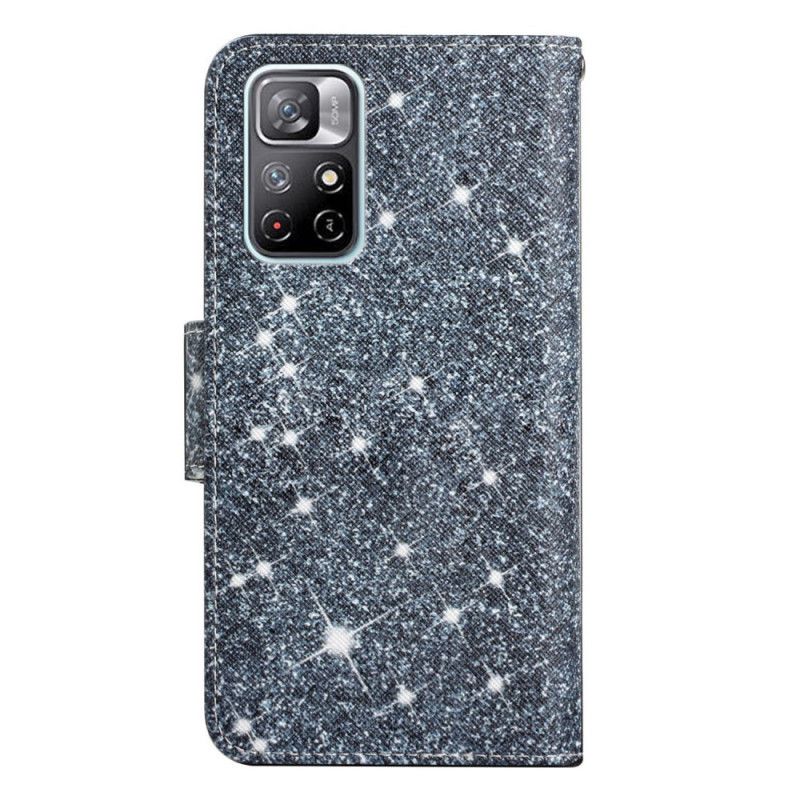 Läderfodral Xiaomi Redmi Note 11 / Poco M4 Pro 5g Telefonfodral Glitter Strappy