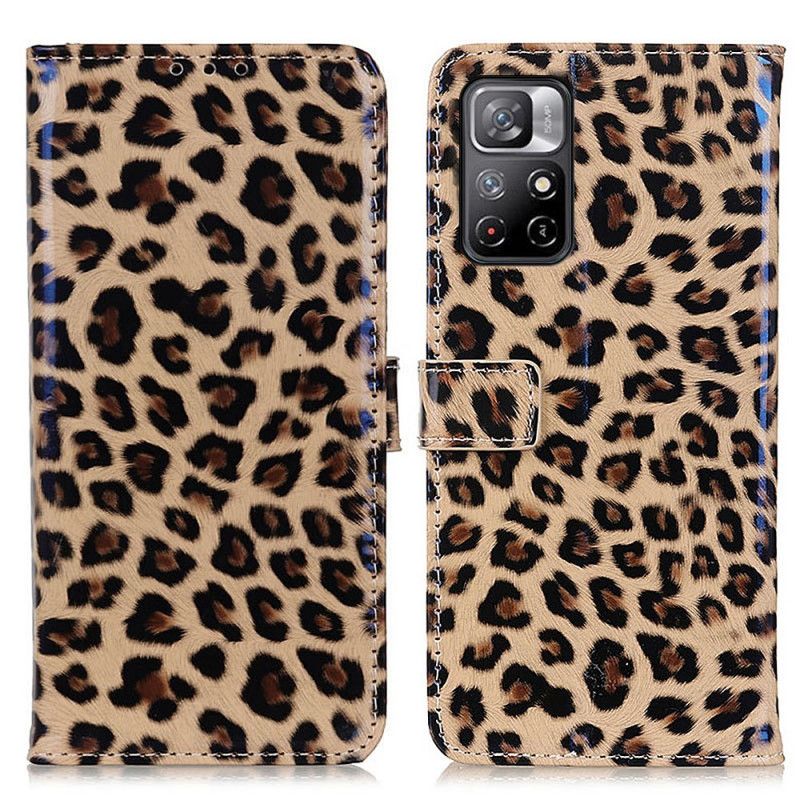 Läderfodral Xiaomi Redmi Note 11 / Poco M4 Pro 5g Telefonfodral Leopard