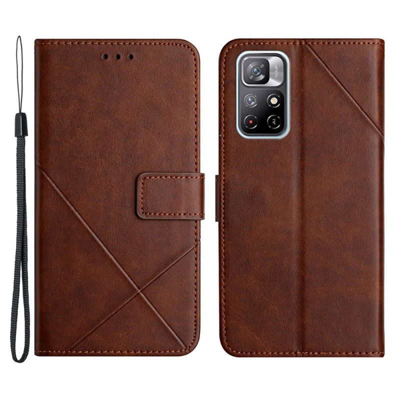 Läderfodral Xiaomi Redmi Note 11 / Poco M4 Pro 5g Telefonfodral Style Leather Geo X Design