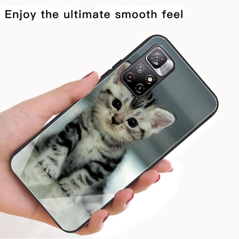 Skal Xiaomi Redmi Note 11 / Poco M4 Pro 5g Kattunge I Härdat Glas