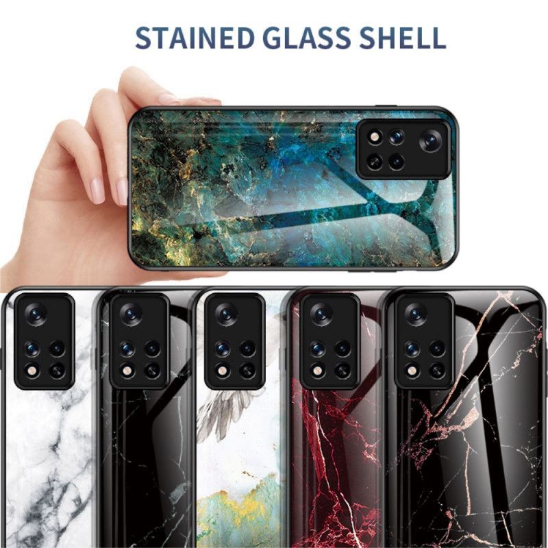 Skal Xiaomi Redmi Note 11 / Poco M4 Pro 5g Telefonfodral Marmorfärger Härdat Glas