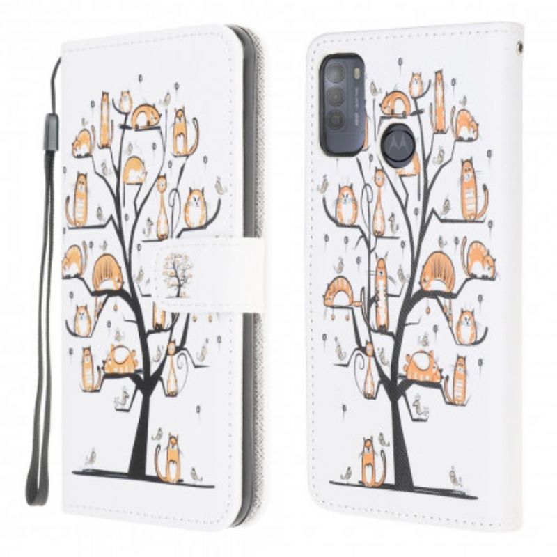 Fodral Moto G50 Funky Cats Strappy