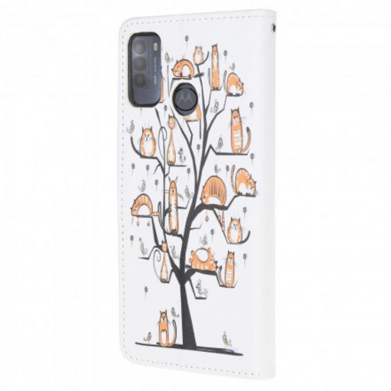 Fodral Moto G50 Funky Cats Strappy