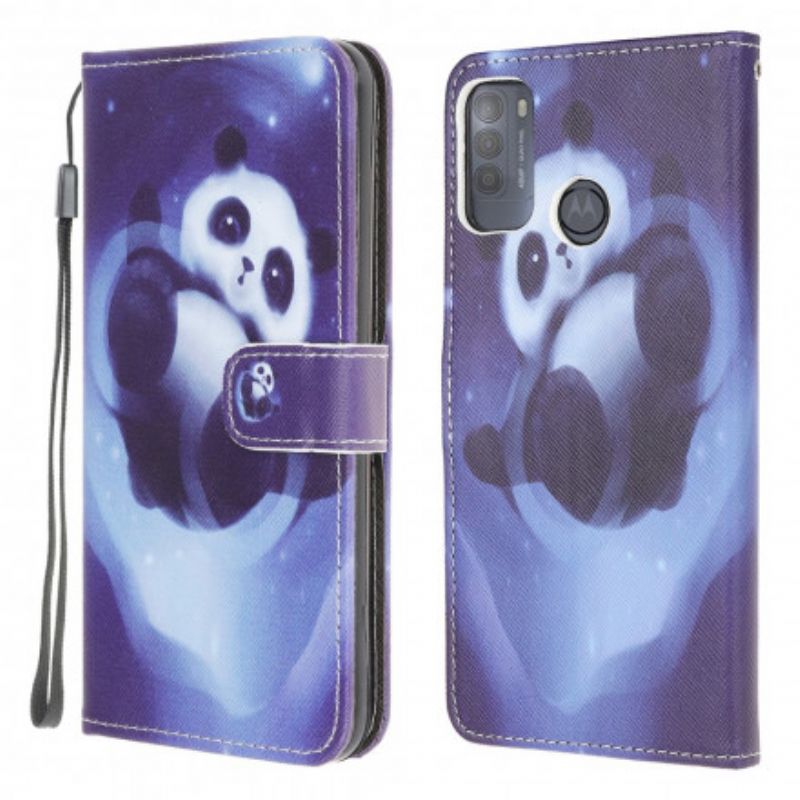 Skyddsfodral Moto G50 Panda Space Strappy