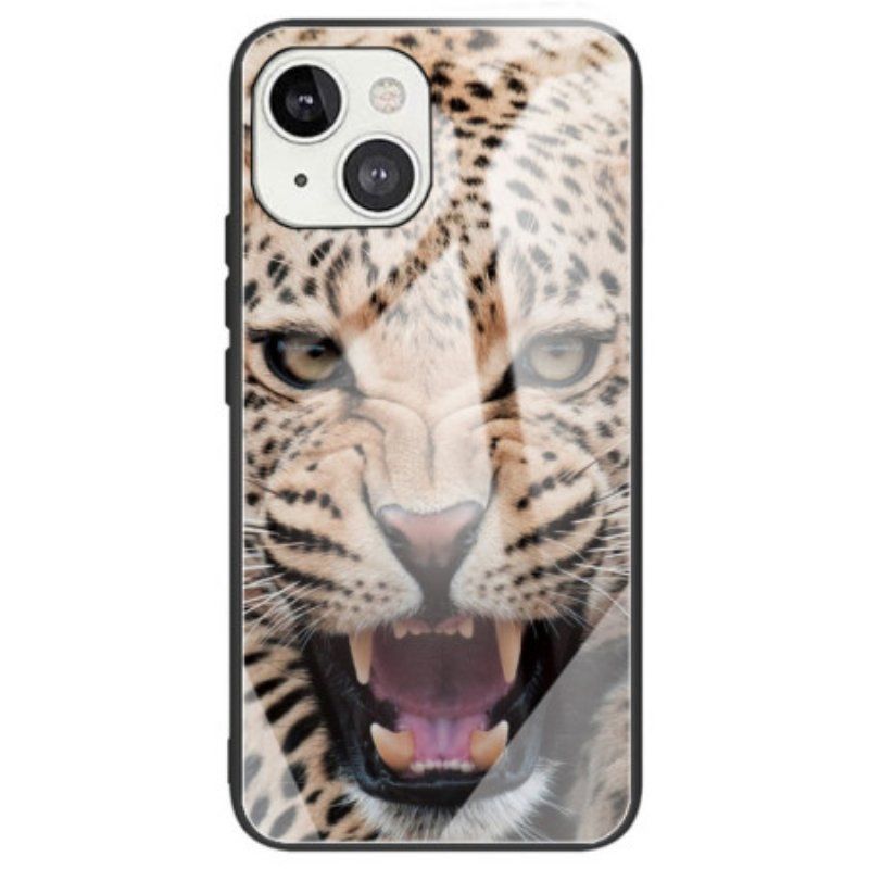 Mobilskal iPhone 14 Leopard Härdat Glas