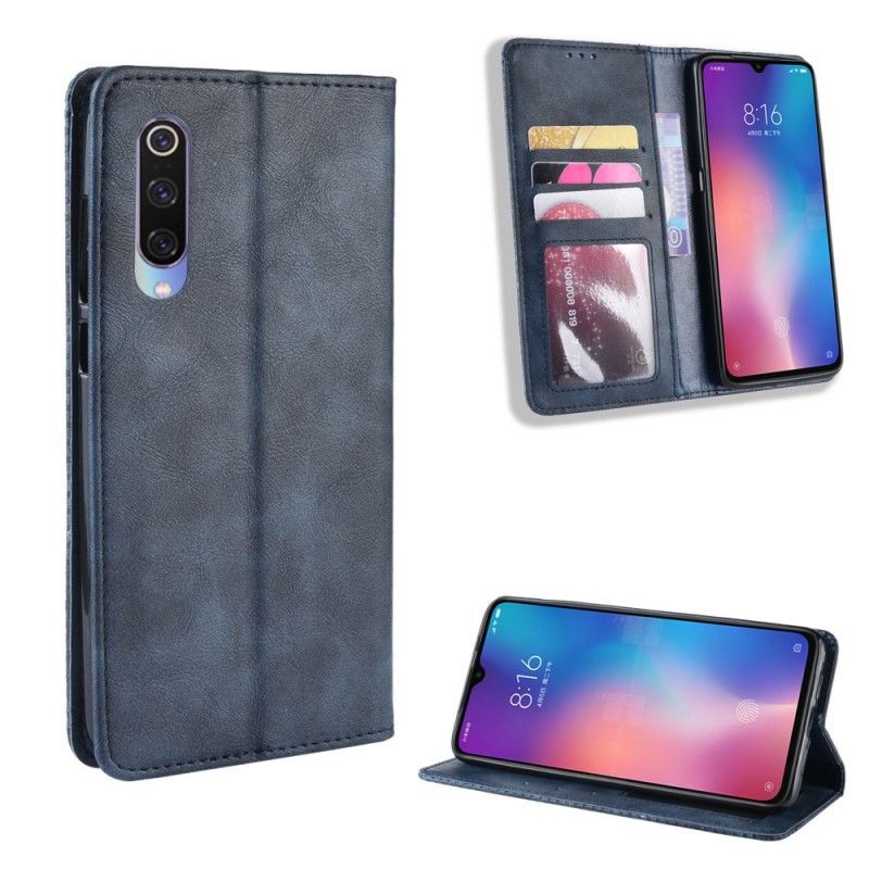 Folio-fodral Xiaomi Mi 9 SE Svart Matt Lädereffekt