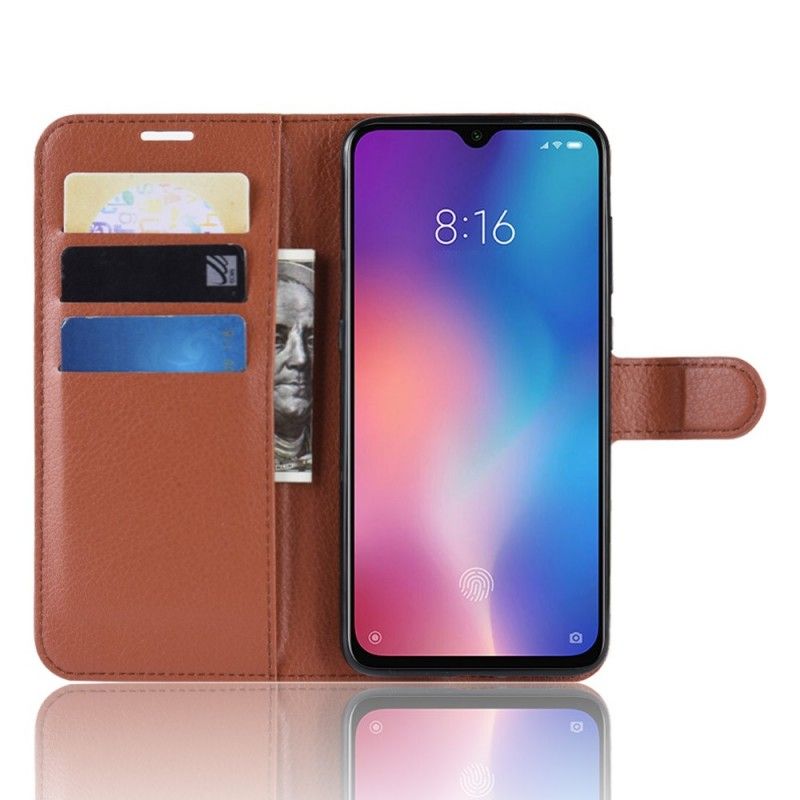 Läderfodral Xiaomi Mi 9 SE Svart Mobilskal Retro Litchi