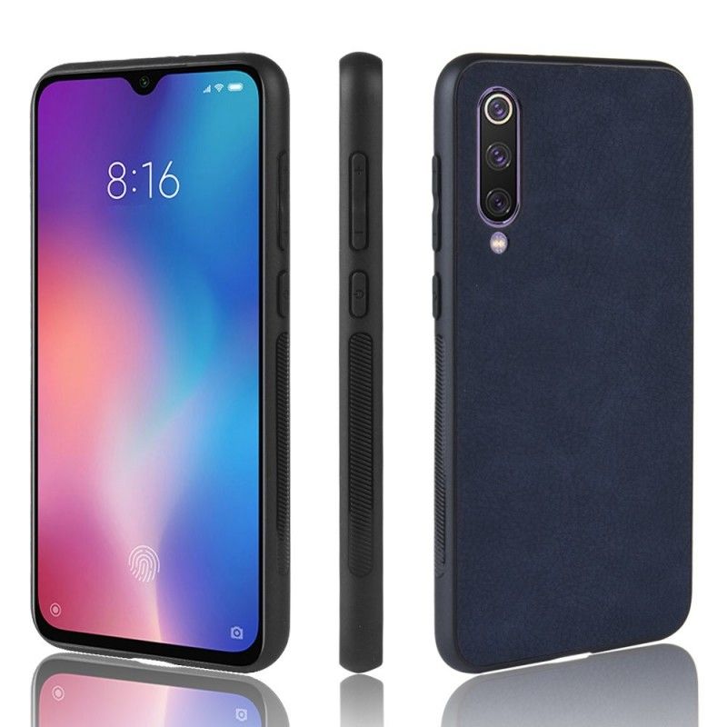 Skal Xiaomi Mi 9 SE Mörkblå Realistisk Lädereffekt