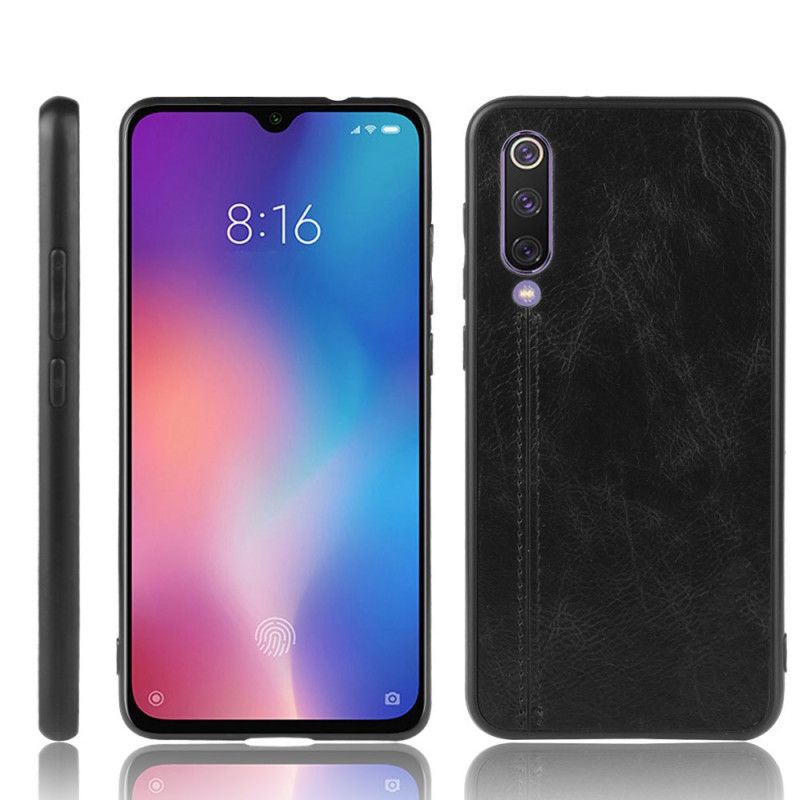 Skal Xiaomi Mi 9 SE Svart Sydd Lädereffekt