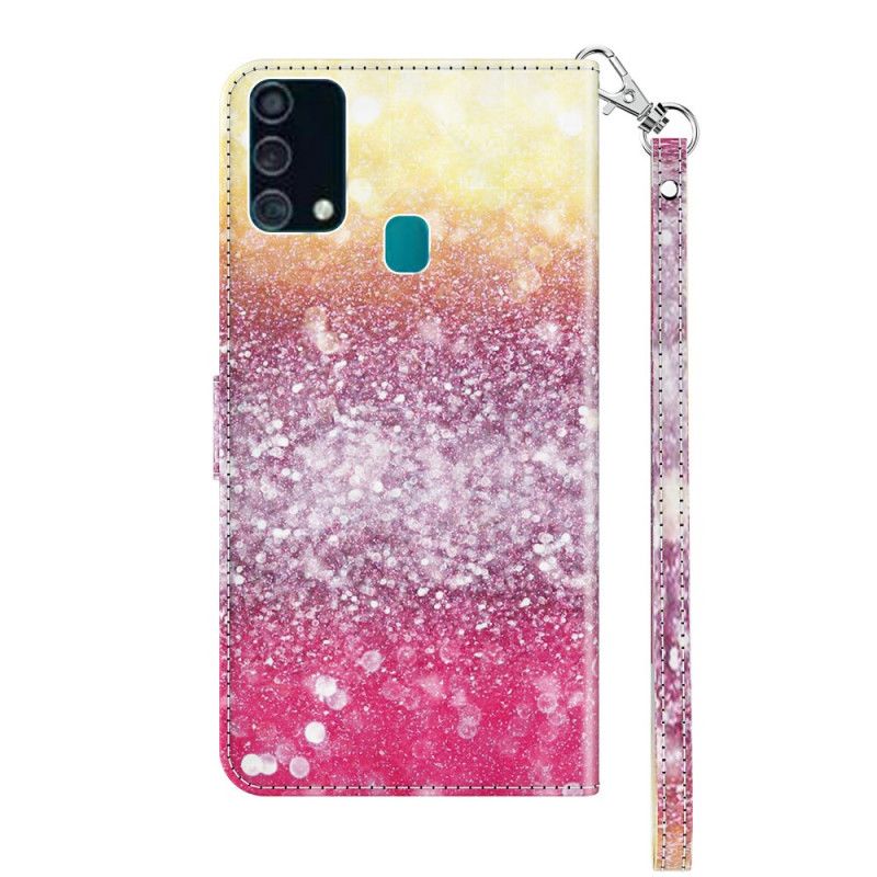 Läderfodral Samsung Galaxy A32 5G Mobilskal Ljusfläck Magenta Glitter