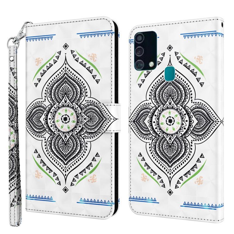 Läderfodral Samsung Galaxy A32 5G Mobilskal Ljusfläckar Mandala Med Rem