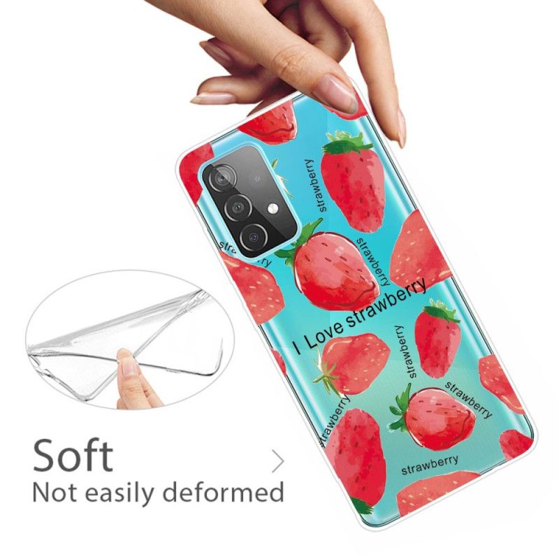 Skal för Samsung Galaxy A32 5G Jordgubbar / Jag Älskar Jordgubbar