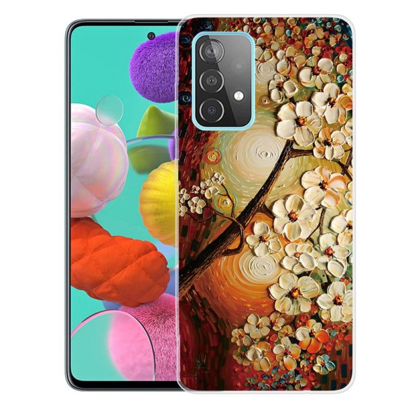 Skal för Samsung Galaxy A32 5G Orange Flexibla Blommor