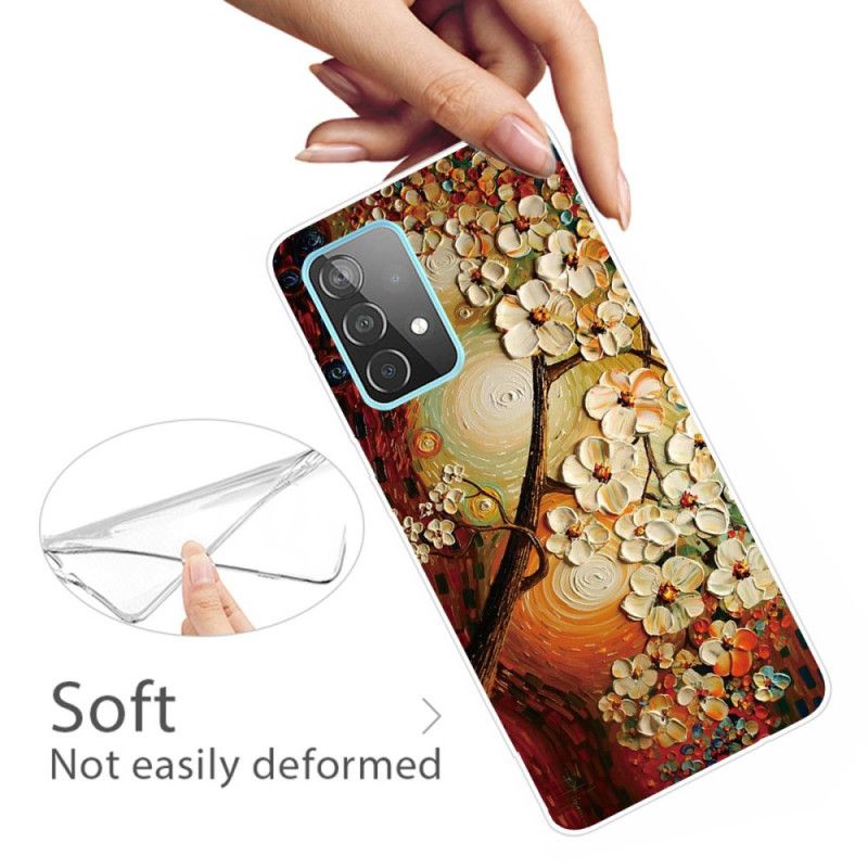 Skal för Samsung Galaxy A32 5G Orange Flexibla Blommor